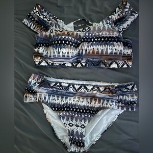 Two piece off the shoulder swimsuit